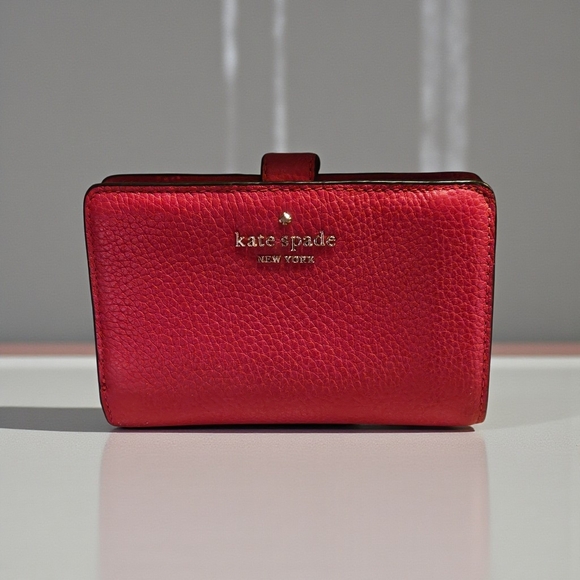 kate spade Handbags - Kate Spade Bikini Pink Pebbled Leather Wallet EUC